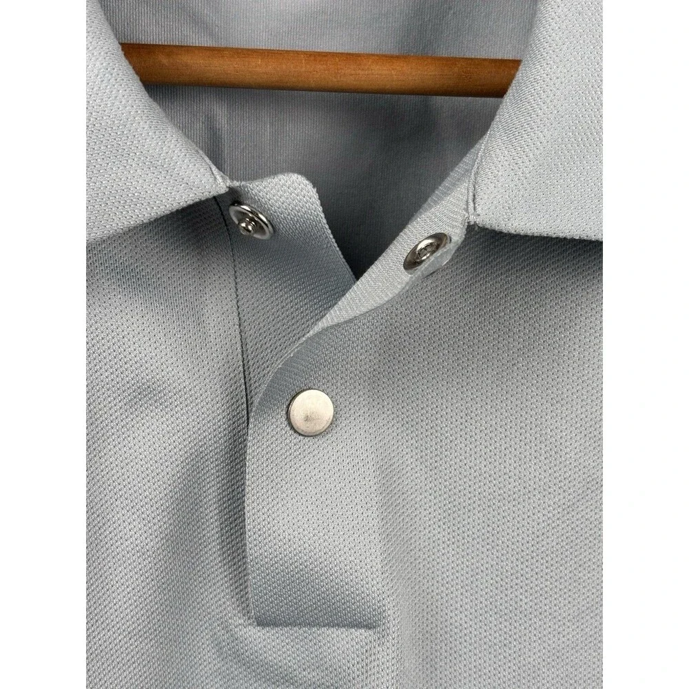 Nike Golf TW Tiger Woods Collection Dri-Fit XL Gray Polo - Snap Buttons